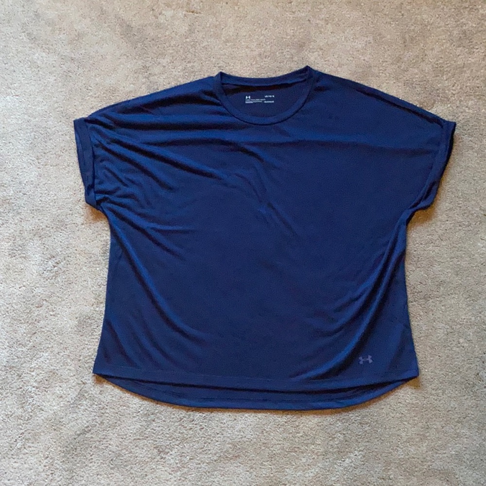 Navy blue, large, under armour t-shirt.